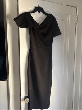 ASOS Black One-Shoulder Midi Dress